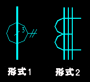 具有三條穿線一次導體的脈沖變壓器或電流互感器電氣符號