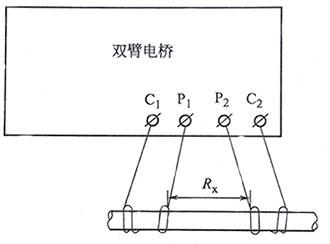 直流雙臂電橋測(cè)電阻接線示意圖