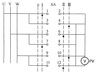 LW5-15/YH3型線電壓轉(zhuǎn)換開關(guān)接線圖