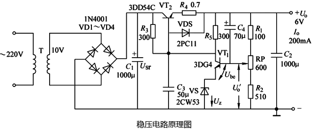 串聯(lián)型直流穩(wěn)壓電源電路 串聯(lián)型直流穩(wěn)壓電源電路
