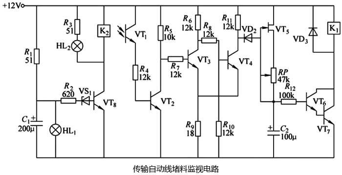 傳輸自動線堵料監(jiān)視電路 傳輸自動線堵料監(jiān)視電路