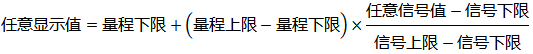 計算某輸入信號對應(yīng)的顯示值的換算公式 計算某輸入信號對應(yīng)的顯示值的換算公式