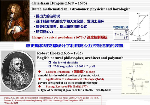 惠更斯和胡克都曾鉆研過(guò)利用離心力控制速度的問(wèn)題，并設(shè)計(jì)了有關(guān)裝置