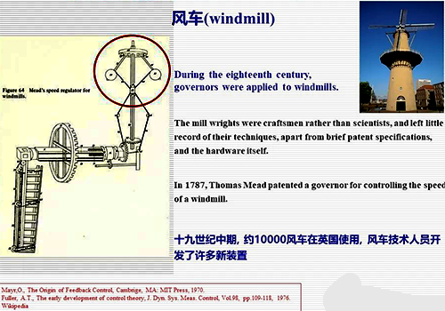 1787年Thomas Mead申請(qǐng)了一個(gè)控制風(fēng)車速度的調(diào)節(jié)器專利